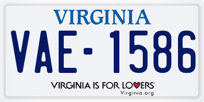 VA license plate VAE1586