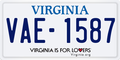 VA license plate VAE1587
