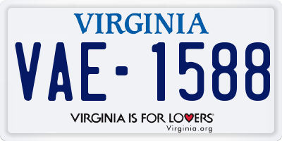 VA license plate VAE1588