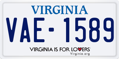 VA license plate VAE1589