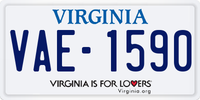 VA license plate VAE1590