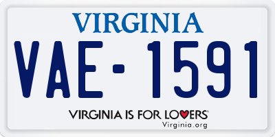 VA license plate VAE1591