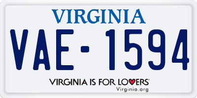 VA license plate VAE1594