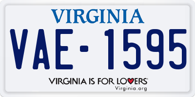 VA license plate VAE1595