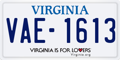 VA license plate VAE1613