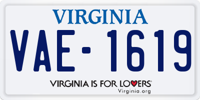 VA license plate VAE1619