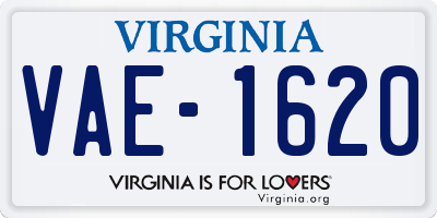 VA license plate VAE1620