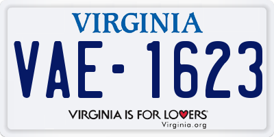 VA license plate VAE1623