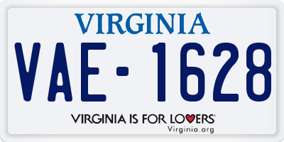VA license plate VAE1628