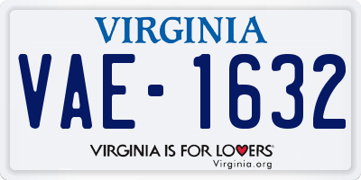 VA license plate VAE1632