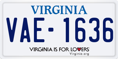 VA license plate VAE1636