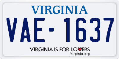 VA license plate VAE1637