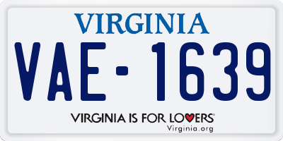 VA license plate VAE1639