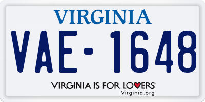 VA license plate VAE1648