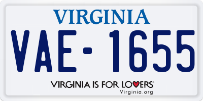 VA license plate VAE1655