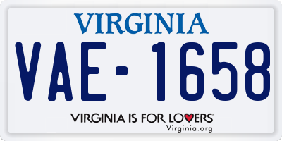 VA license plate VAE1658