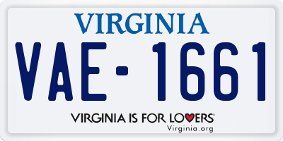VA license plate VAE1661