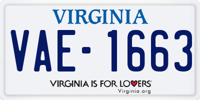 VA license plate VAE1663
