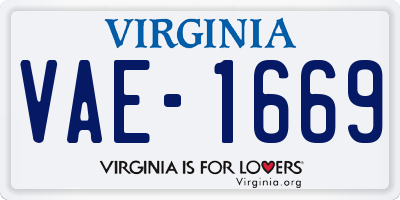 VA license plate VAE1669
