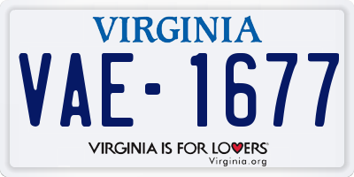 VA license plate VAE1677