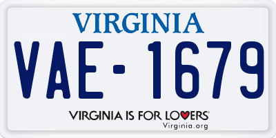 VA license plate VAE1679