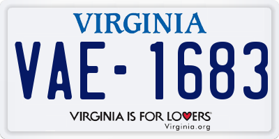 VA license plate VAE1683