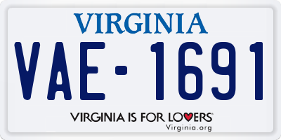 VA license plate VAE1691
