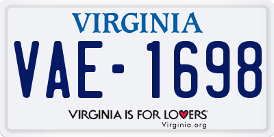 VA license plate VAE1698