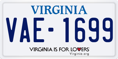 VA license plate VAE1699