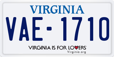 VA license plate VAE1710