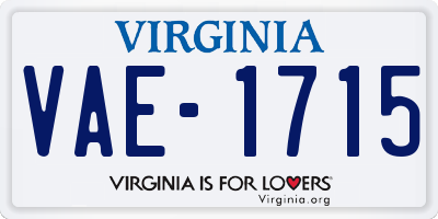 VA license plate VAE1715