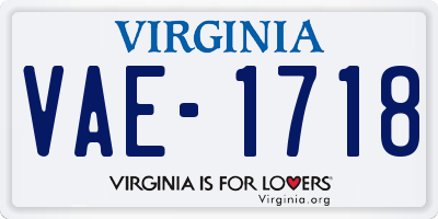 VA license plate VAE1718