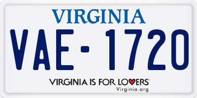 VA license plate VAE1720