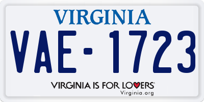 VA license plate VAE1723