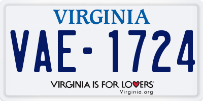 VA license plate VAE1724