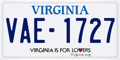 VA license plate VAE1727