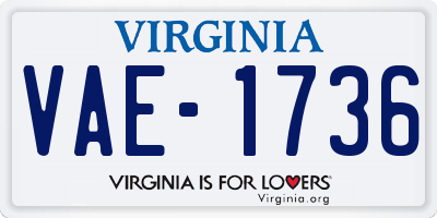 VA license plate VAE1736
