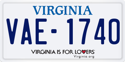 VA license plate VAE1740