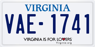 VA license plate VAE1741