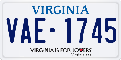 VA license plate VAE1745