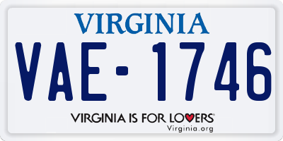VA license plate VAE1746