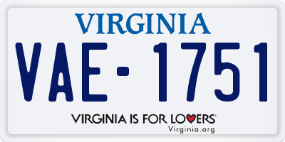 VA license plate VAE1751