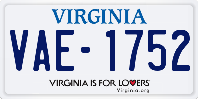 VA license plate VAE1752