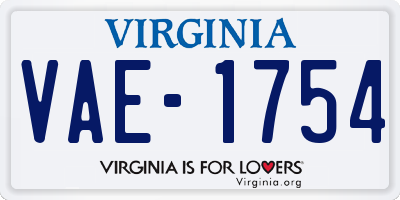 VA license plate VAE1754
