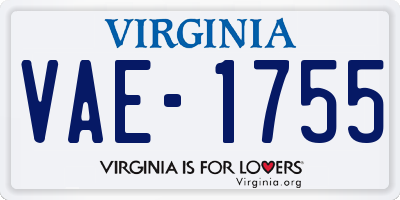 VA license plate VAE1755