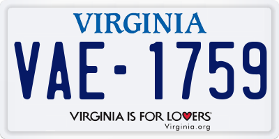 VA license plate VAE1759