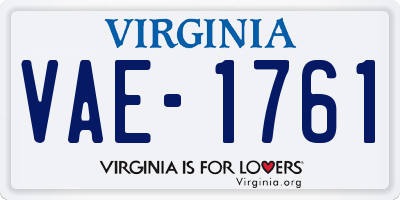 VA license plate VAE1761
