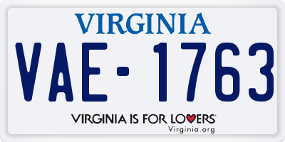 VA license plate VAE1763