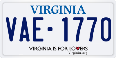 VA license plate VAE1770