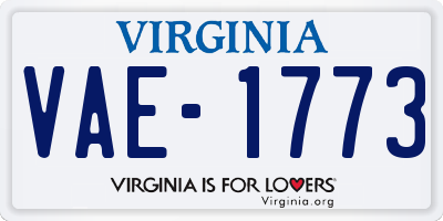 VA license plate VAE1773